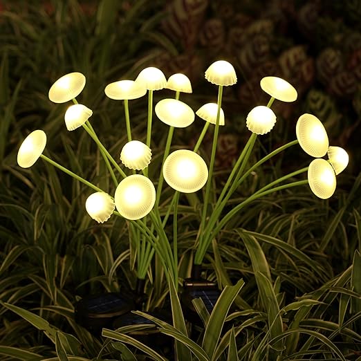 5 Watt 8 LED Solar Mushroom Garden Solar Light (Pack of 2)
