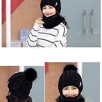 Unisex Woolen Cap Set