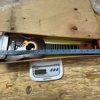 Mini Wooden Finish Plastic Guitar Music Instrument with 4 strings Clear sound